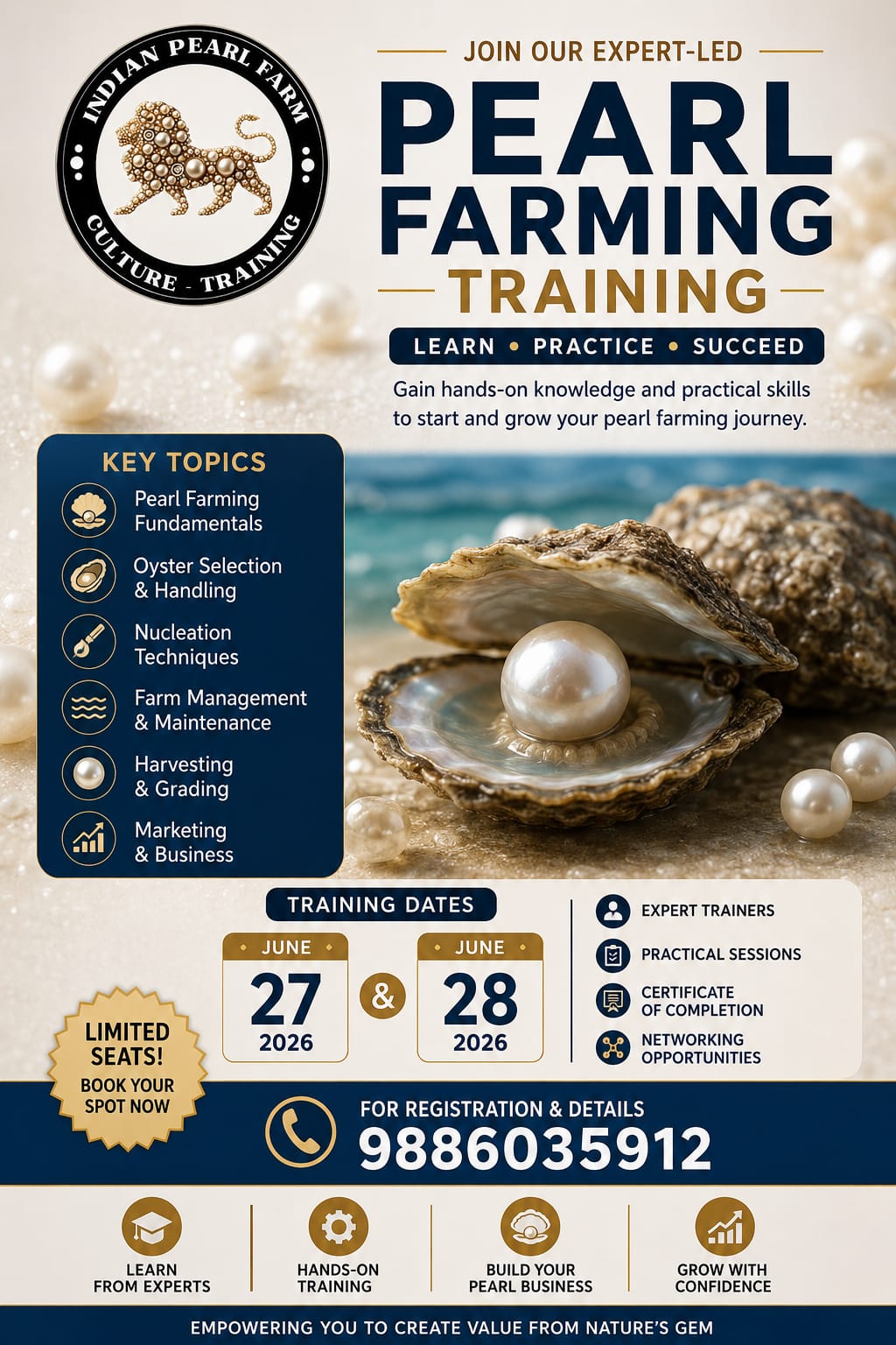pearl farming training in June 2026 – Apply Now