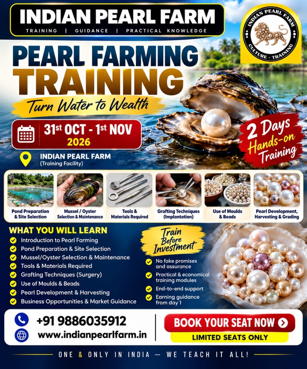 Pearl culture training October 31-Nov 1 – Apply Now